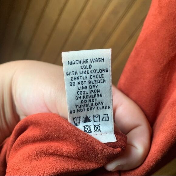 Max Studio Suede Burnt Orange Shift Dress- Women Size Small - Picture 2 of 11